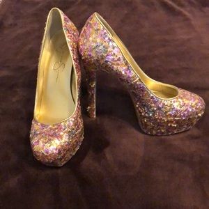 Jessica Simpson Sequined Heels